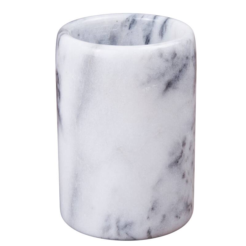 Creative Home Natural Off-White Marble Pen Pencil Holder Cup, Makeup Brush Organizer - Marble