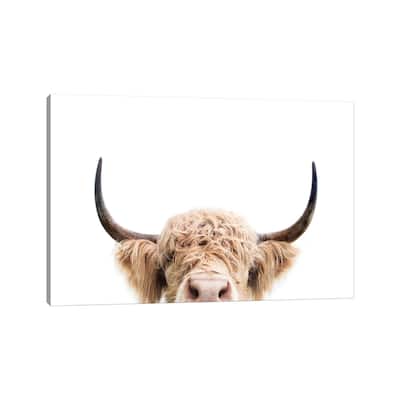 iCanvas "Peeking Cow" by Sisi & Seb Canvas Print