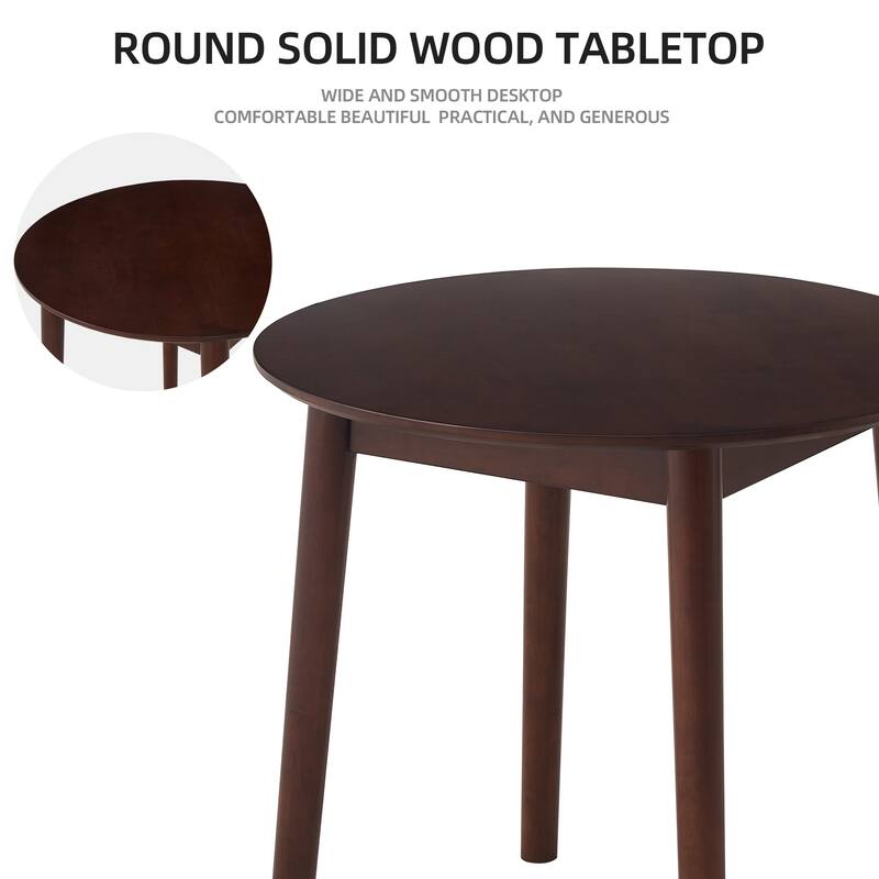 Round Table, all solid wood, can sit 2-4 people diameter 31.5 inches