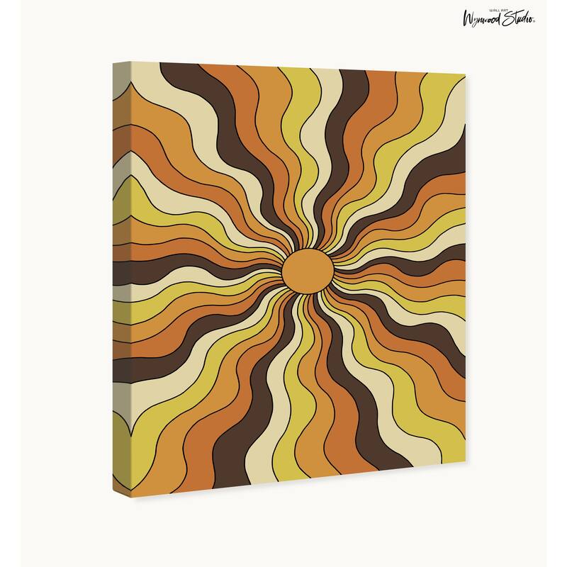 Wynwood Studio Canvas Abstract Retro Pop Sun Expansion Brown Modern & Contemporary Wall Art Canvas Print