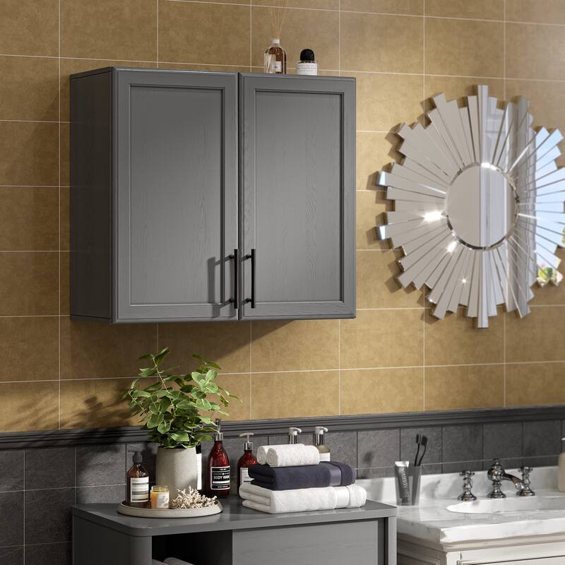 Shaker Style Wall Storage Cabinet with 2 Doors & Shelf