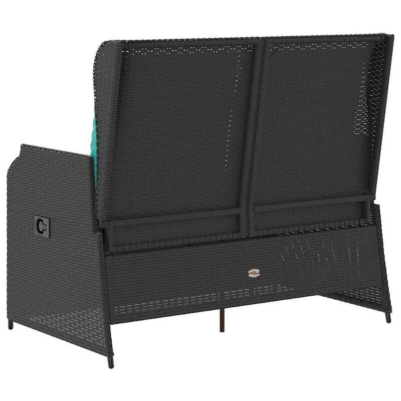 vidaXL Garden Bench with Cushion Brown Poly rattan - 26 x 43 x 37