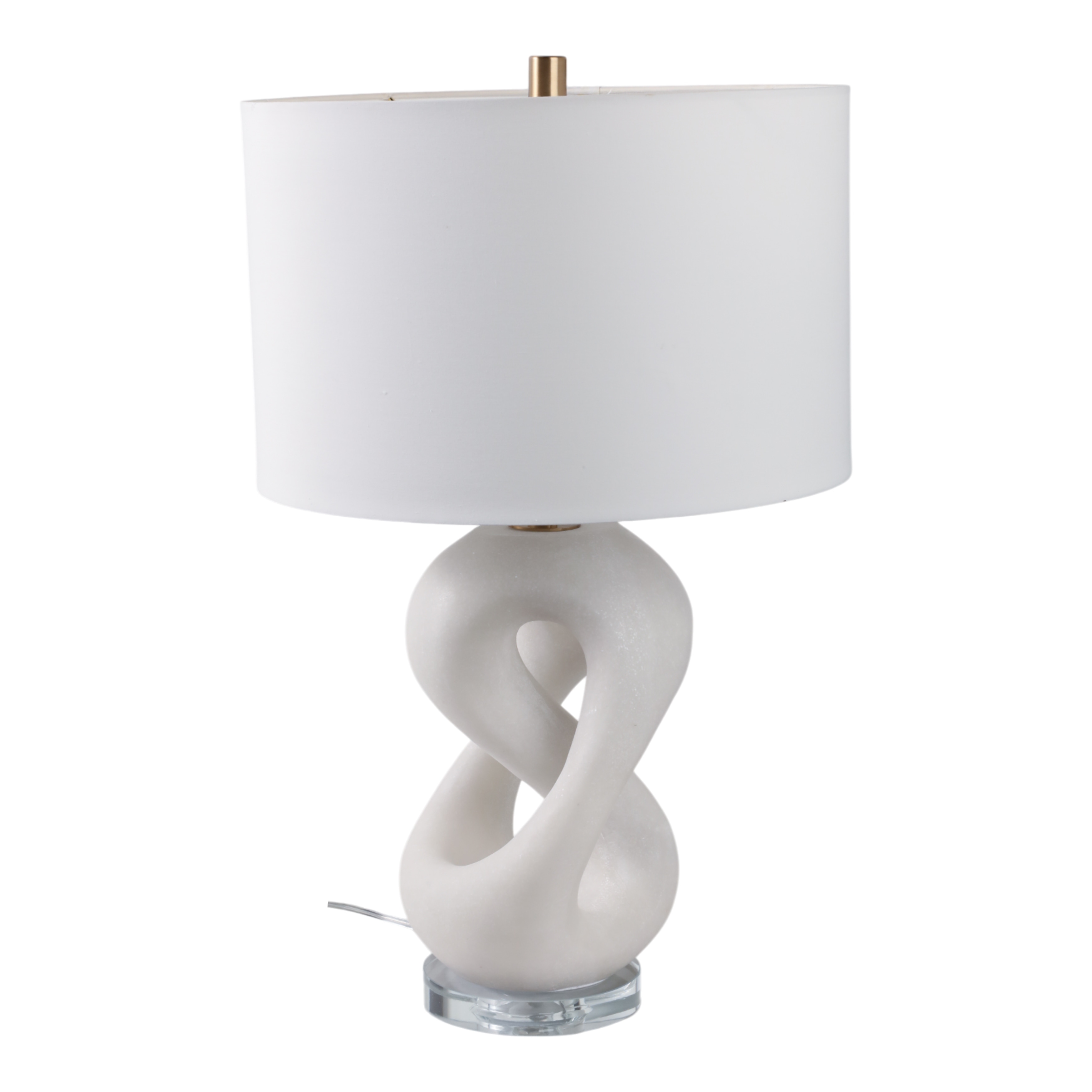 Stone Modern Table Lamp with Sculptural Base Fabric Shade - 25" White - 15" x 15" x 25"