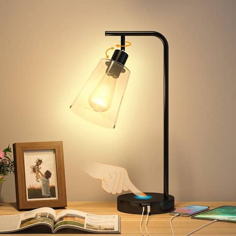 Black Metal Lamp with Touch Control