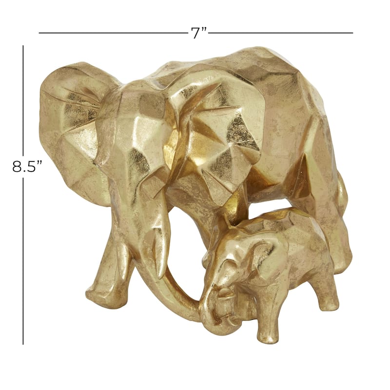 Polystone Elephant Decorative Sculpture - Gold - CosmoLiving by Cosmopolitan
