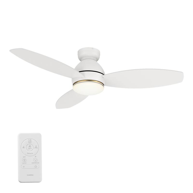 CARRO Quest 48" Smart Ceiling Fan with Light and Remote Control - White