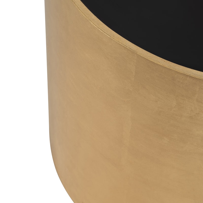 Sagebrook Home Modern Glam Wood Round Glass Coffee and End Table
