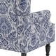 preview thumbnail 44 of 134, 2 Set Traditional Patterned Wingback Accent Chairs with NailHead
