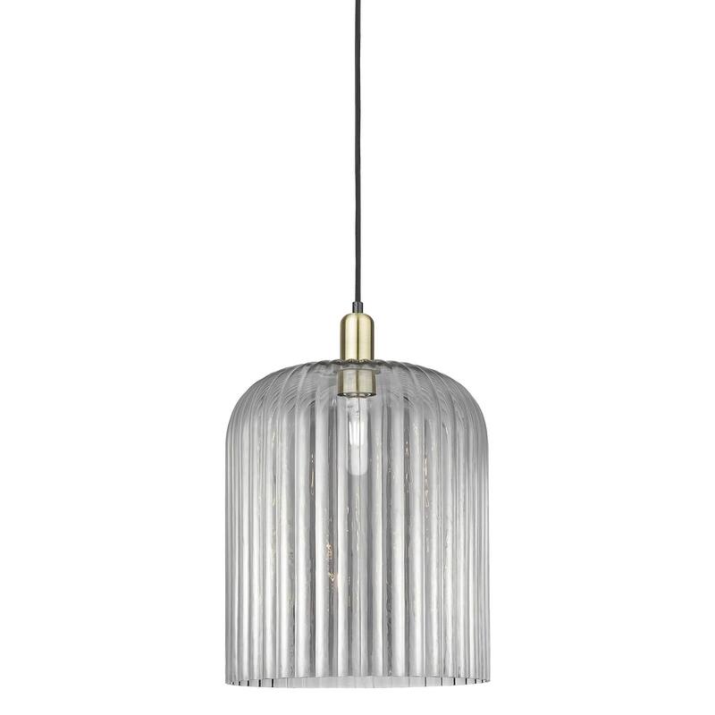 Innovations Lighting 716-1P-18-12 Bridal Veil Pendant Bridal Veil 12" - Black Antique Brass / Light Smoke