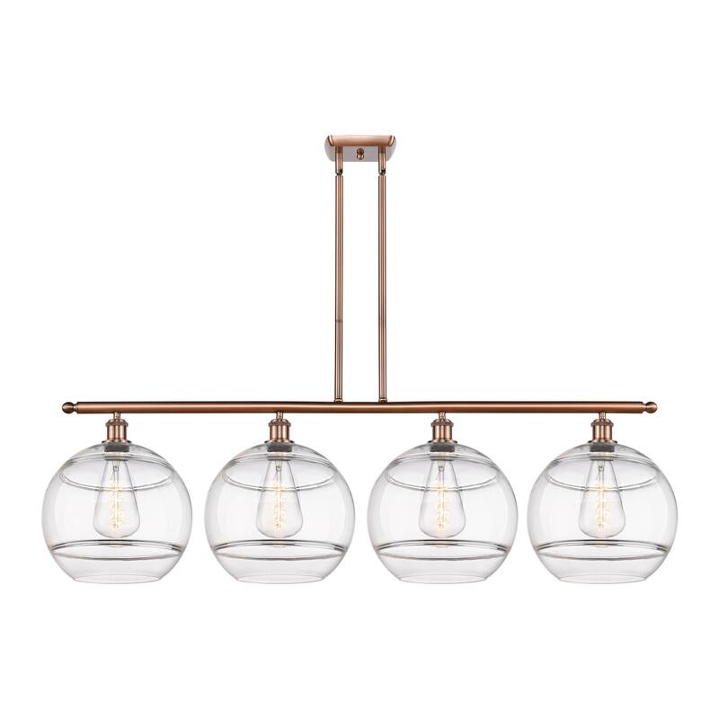 Innovations Lighting 516-4I-14-50 Rochester Linear Rochester 4 Light - Antique Copper / Clear
