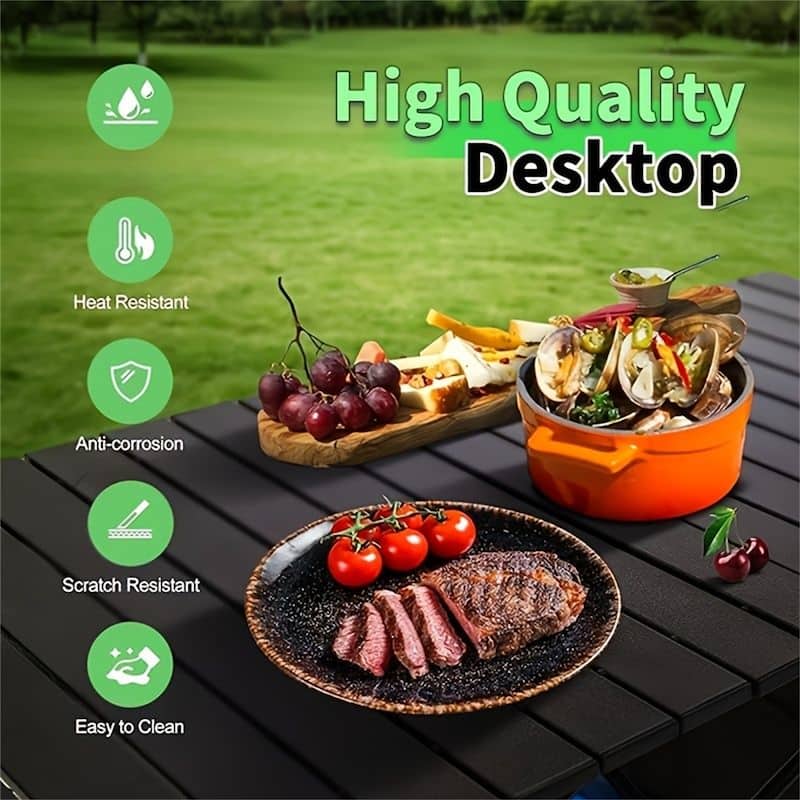 Portable 37" Oversized Camping Table, Folding Desk