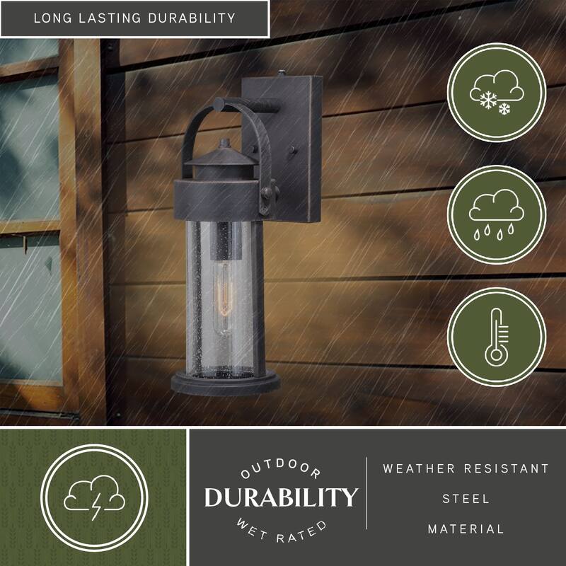 Vaxcel Cumberland 6" Outdoor Wall Light Rust Iron - 6-in W x 16.25-in H x 7.75-in D