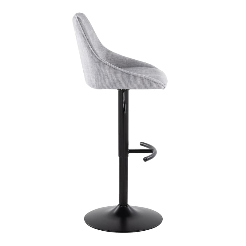 Silver Orchid Alba Adjustable Bar Stool with Rounded T Footrest (Set of 2)