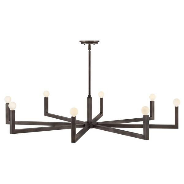 slide 2 of 9, Hinkley Lighting 45049 Ezra 50" Wide 8 Light Chandelier Black Oxide