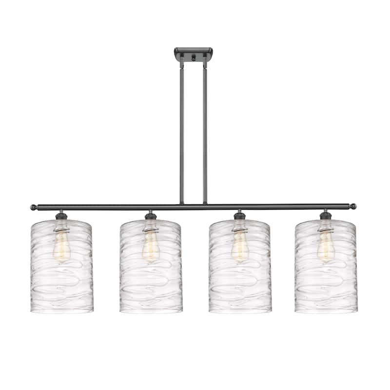 Innovations Lighting Cobbleskill - 4 Light 48" Island Light - Deco Swirl/Matte Black