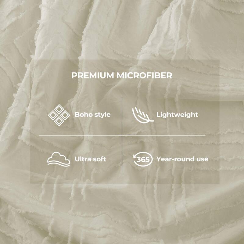 Soft Microfiber Clipped Duvet Cover & Pillowcase Set