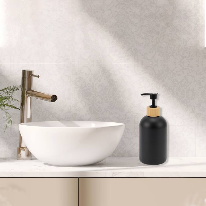 Cylindrical Classic Soap Pump Dispenser for Bathroom Hotel 400ml 1 Pcs - Black