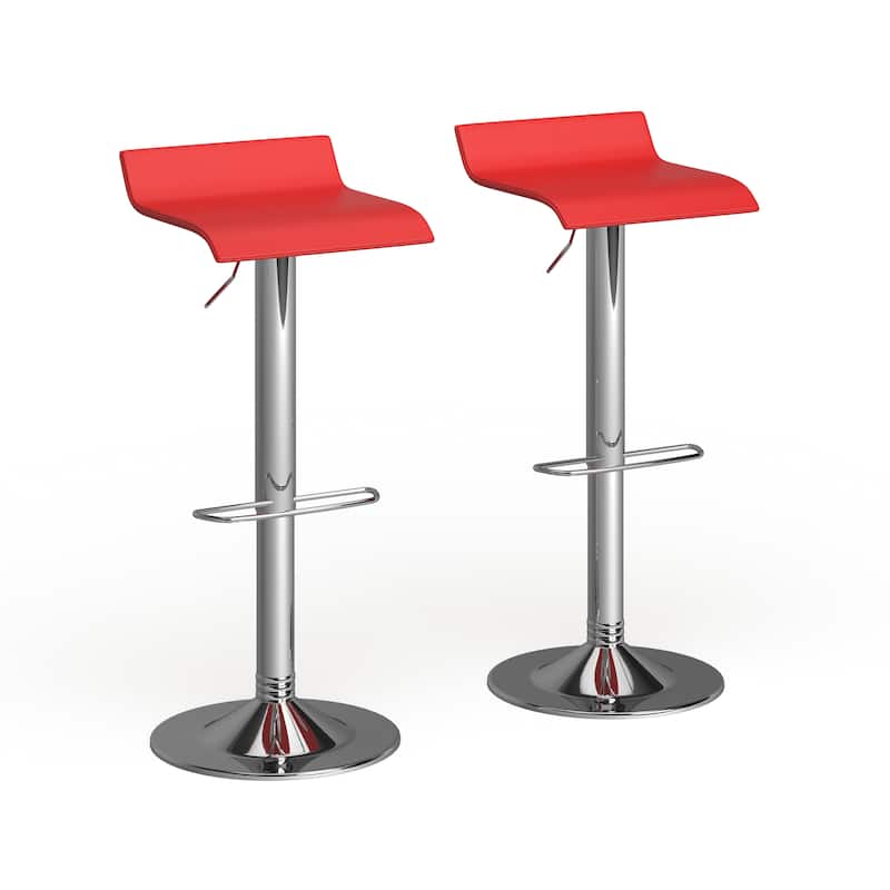 Porch & Den Blaine Chrome Air Lift Adjustable Swivel Stools (Set of 2)