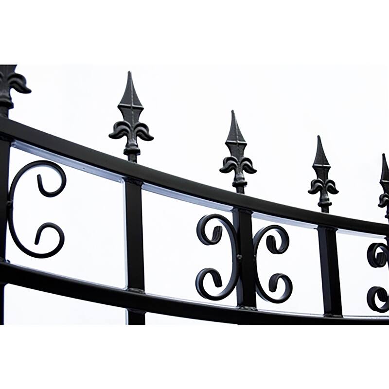 ALEKO Steel Single Sliding 18' Driveway Gate St. Louis Style with Gate Opener