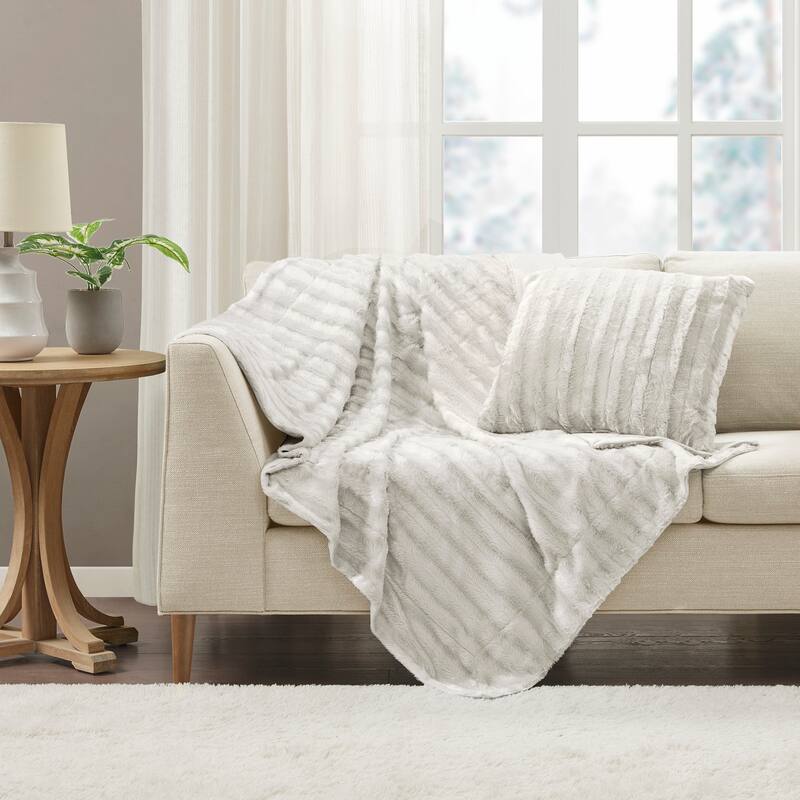Madison Park Duke Long Fur Throw