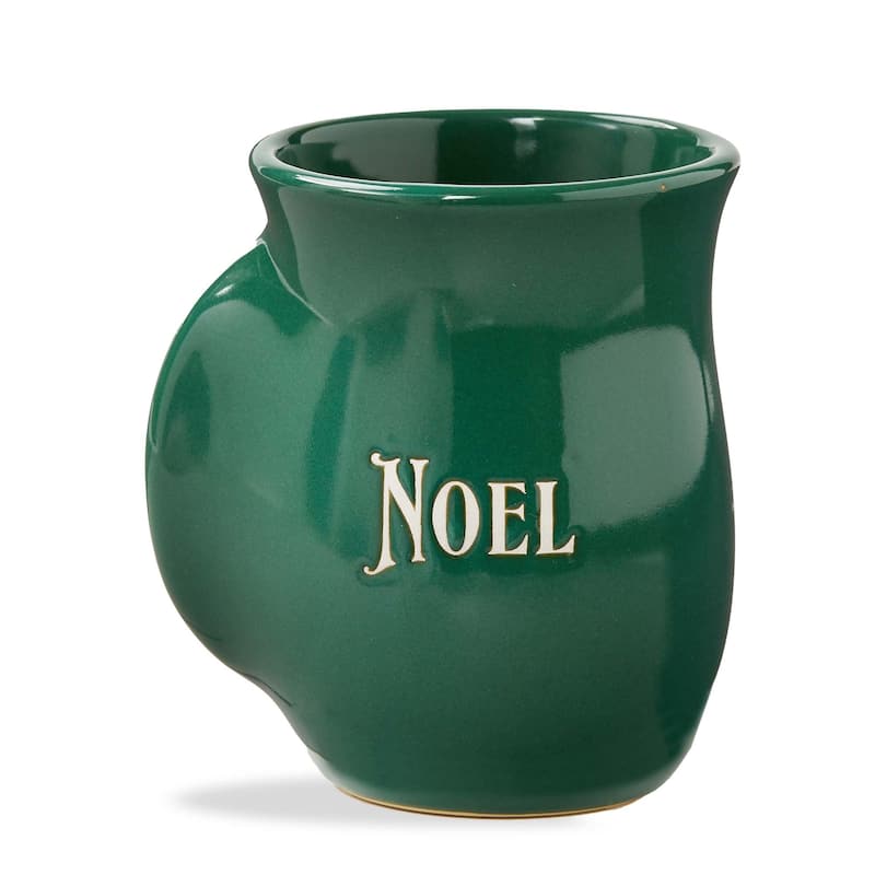 Noel Handwarmer Mug - 18oz Ceramic Drinkware for Christmas - Green, Dishwasher Safe, Perfect for Cozy Winter Drinks