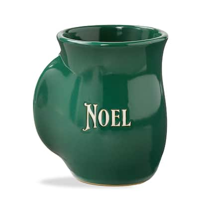 Noel Handwarmer Mug - 18oz Ceramic Drinkware for Christmas - Green, Dishwasher Safe, Perfect for Cozy Winter Drinks