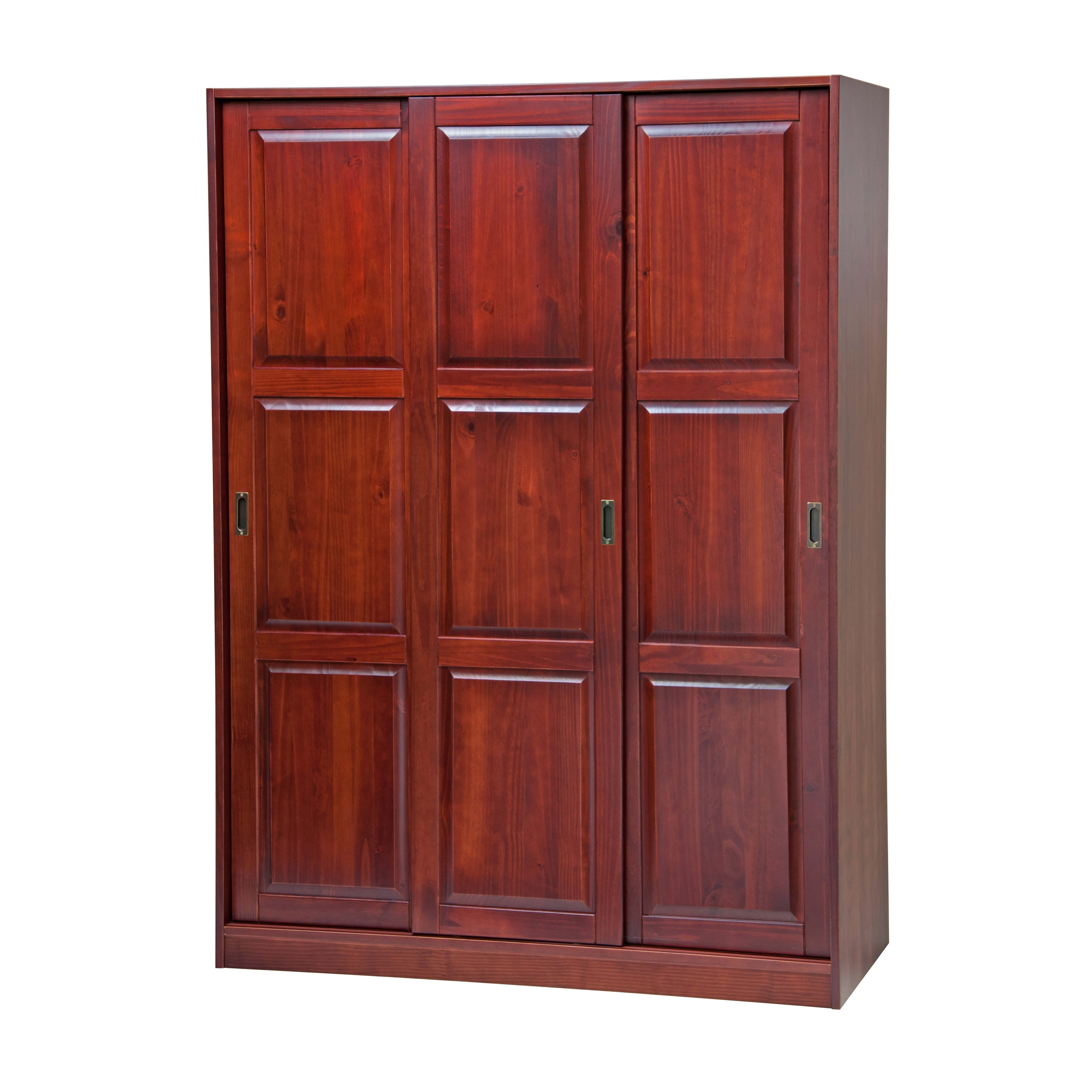 Copper grove caddo solid sales pine three sliding door wardrobe