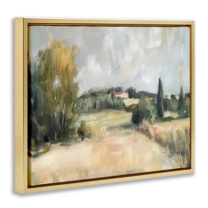 Stupell Hill Top House Landscape Framed Floater Canvas Wall Art Design By Petal Prints Design