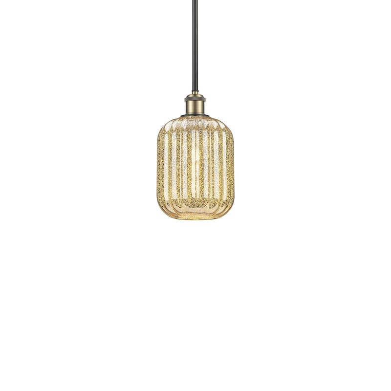 Innovations Lighting 516-1S-12-7 Preston Pendant Preston 7" Wide Mini - Black Antique Brass / Mercury