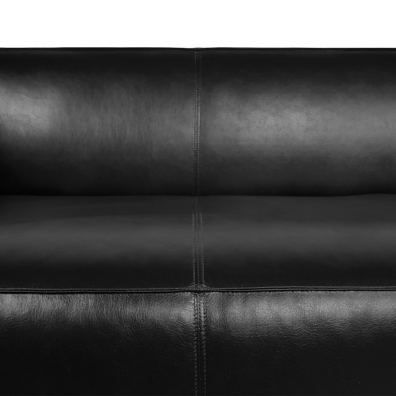 Goyette Faux Leather 3 Seater Sofa by Christopher Knight Home