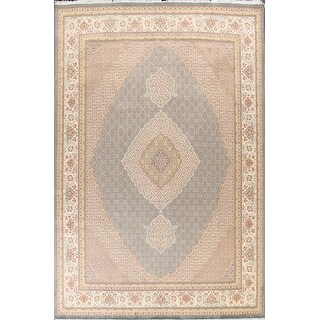 Wool/ Silk Vegetable Dye Oriental Tabriz Mahi Area Rug Hand-knotted - 9 ...