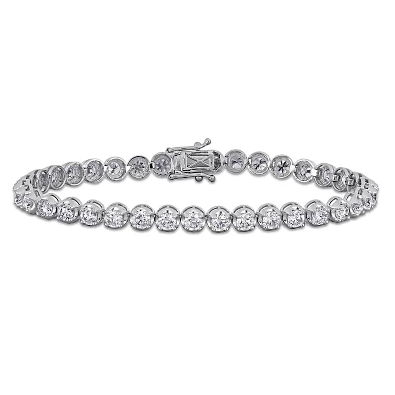 Miadora 14k White Gold Diamond Tennis Bracelet 1 1/3 to 6 1/10ct TDW - 5.30 Carats