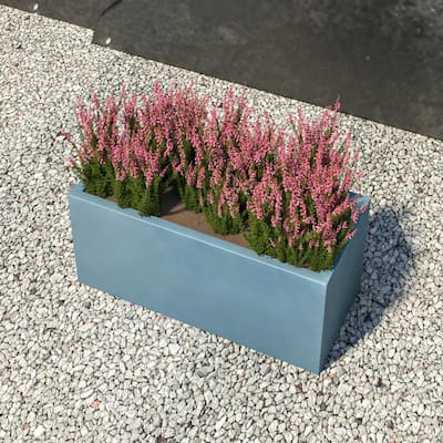 Bloom Rectangular Planter in Fiberstone Weather-Resistant Resistant for Indoor and Outdoor Patio Planter Pot with Drainage