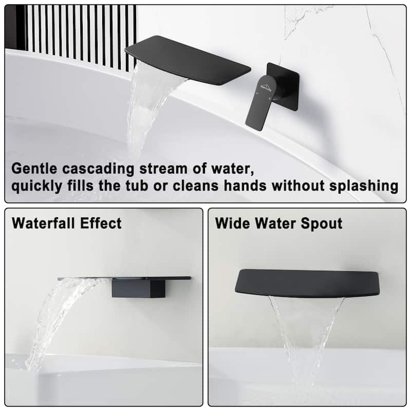 CASAINC Single Handle Wall Mounted Waterfall Tub/Kitchen Faucet