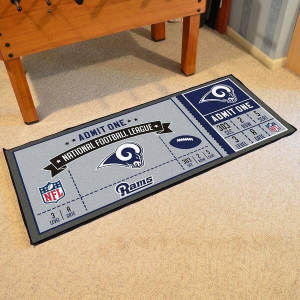 Shop Nfl Los Angeles Rams Ticket Non Skid Mat Area Rug Runner