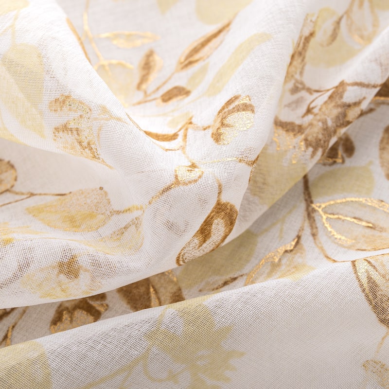 Taylor Leaves Metallic Window Curtain 84" or 95"