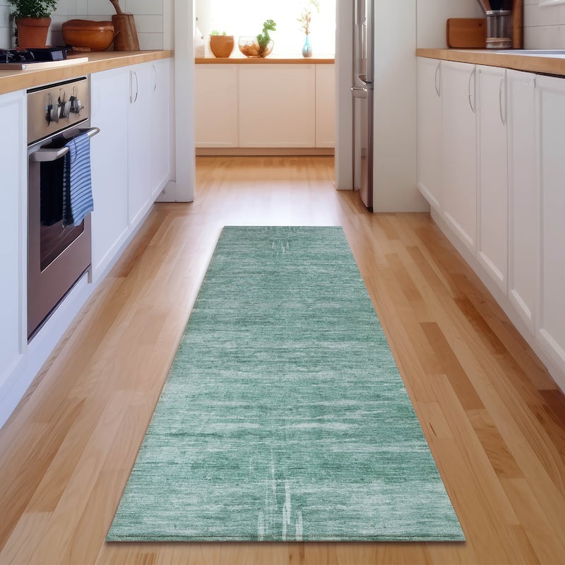 Premium Washable Super Soft Ombre Vaby Mayfield Rug - Aqua - 2' 3" x 7' 6" - Runner