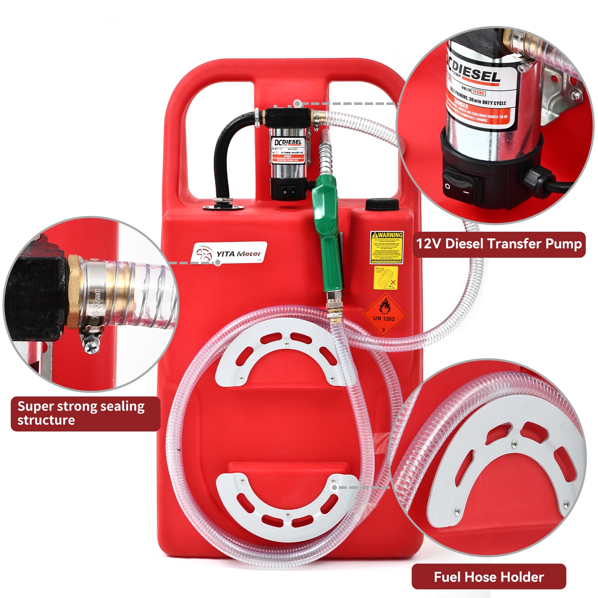 26 Gallon Fuel Caddy Fuel Storage Tank Gasoline Diesel & Electric Pump
