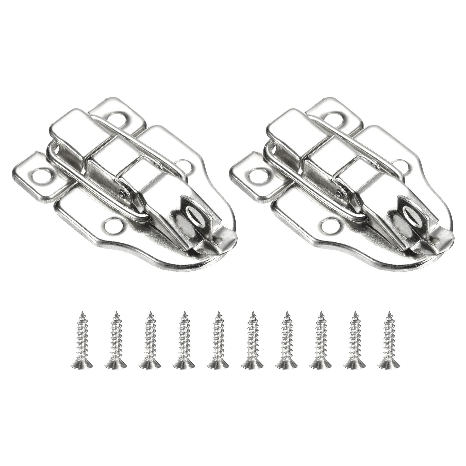 2-Piece Hasp Lock Set, Iron, Electroplating, Silver, 62 x 40mm