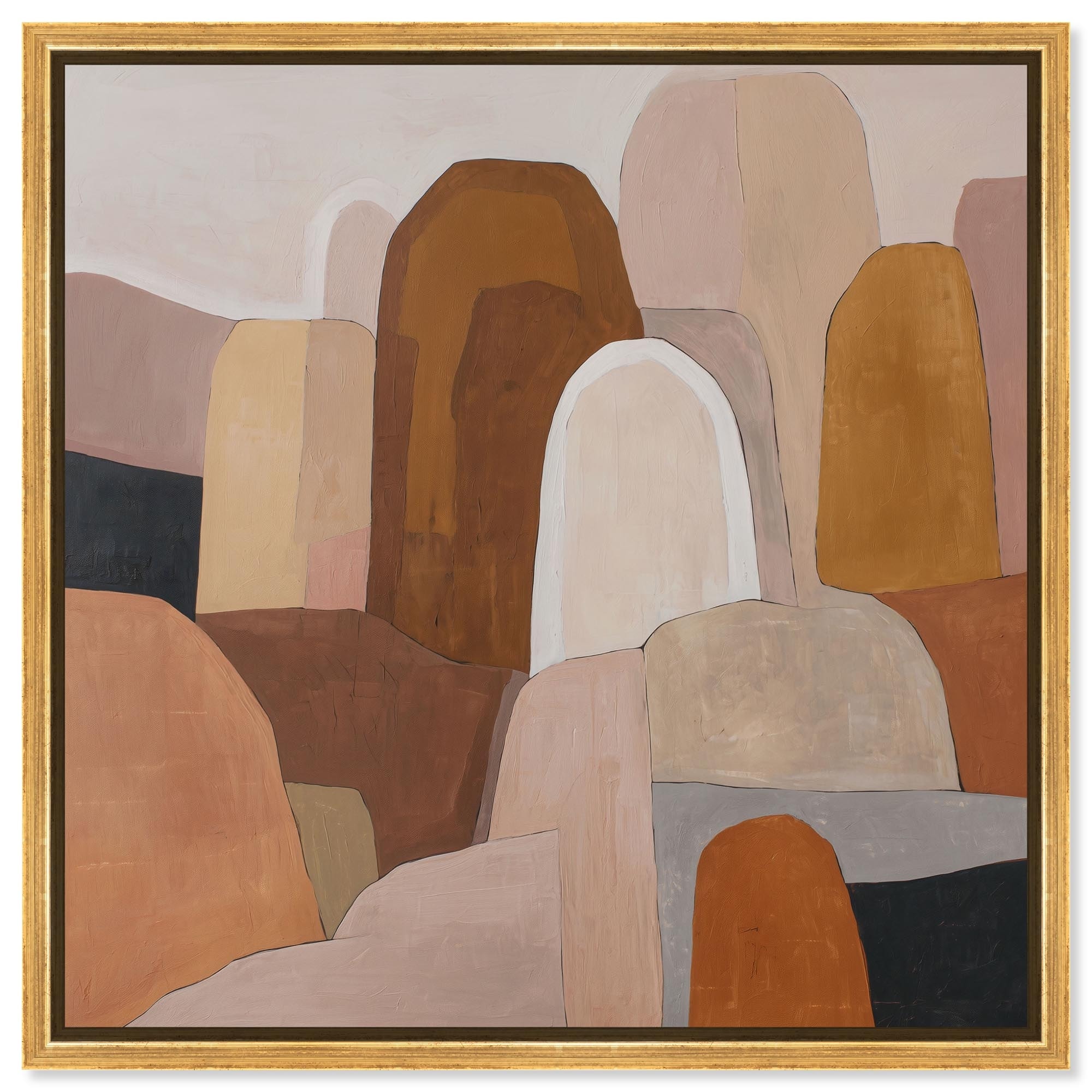 Desert Forms I Taupe Boho Wall Art Canvas Print by Art Remedy