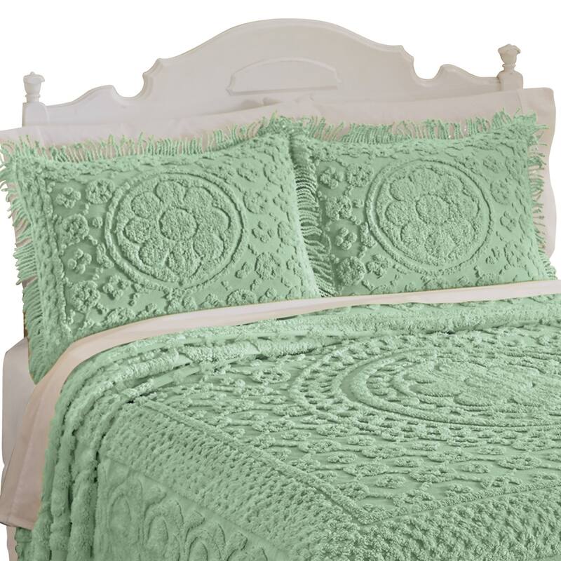 Calista Chenille Pillow Sham with Fringe Border