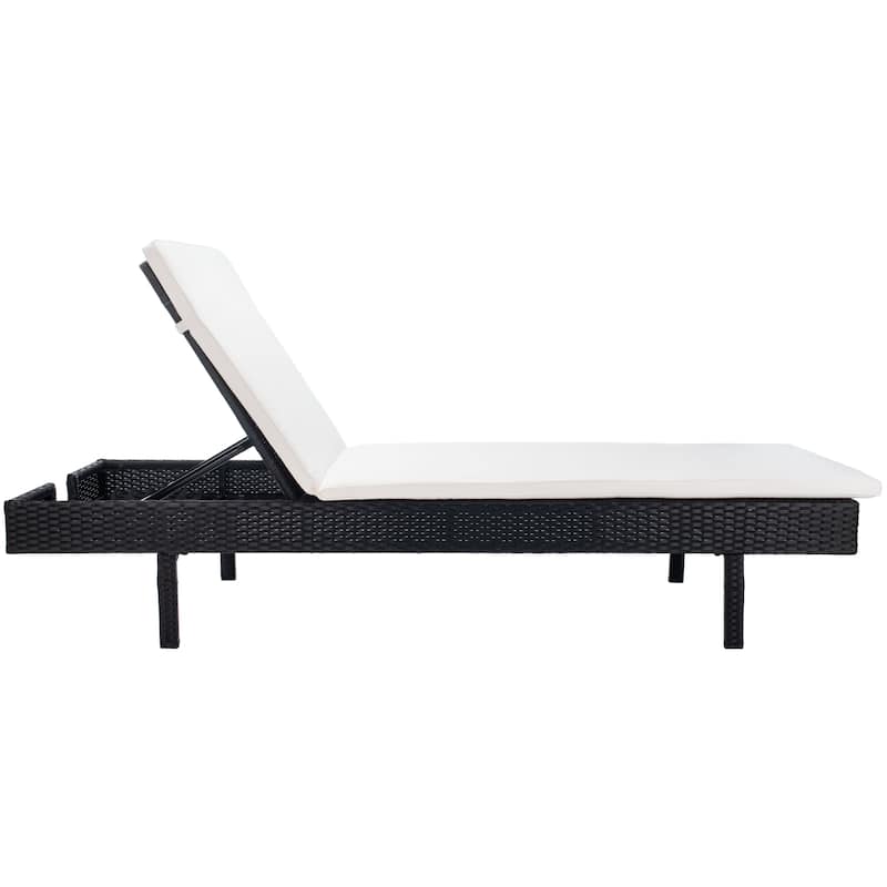 SAFAVIEH Outdoor Sanaa Sun Lounger with Cushion - 25Wx77Dx41H