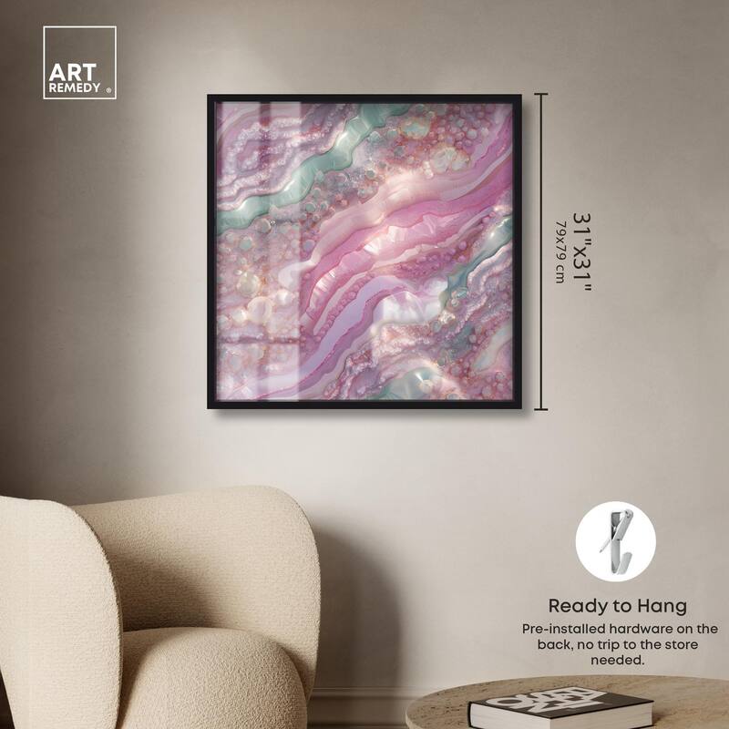 Pink and Mint Crystal I Shadowbox by Art Remedy