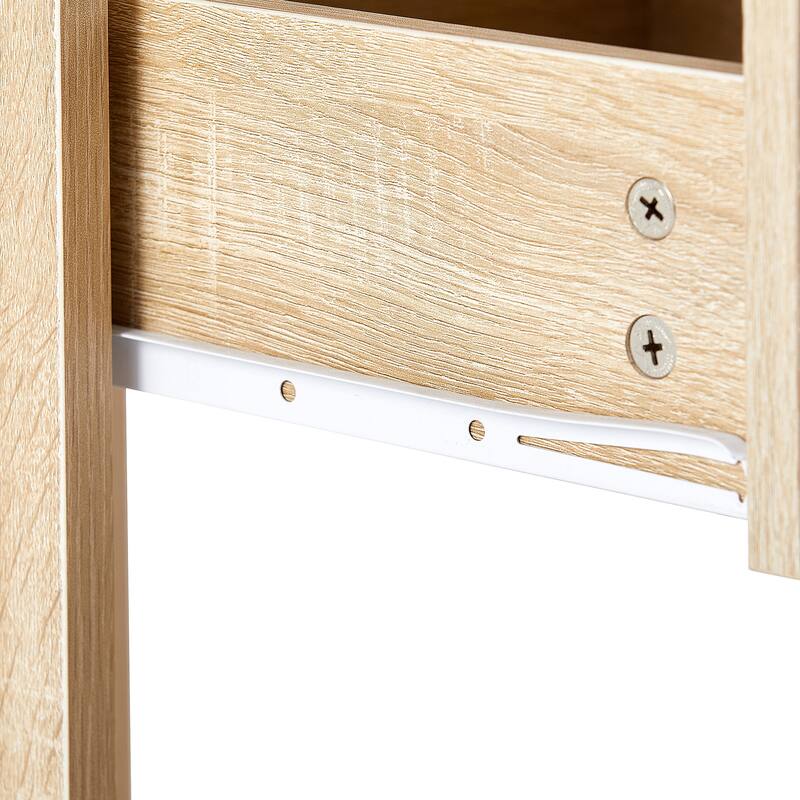 15.75" Rattan End table with drawer, Modern nightstand, side table for living roon, bedroom