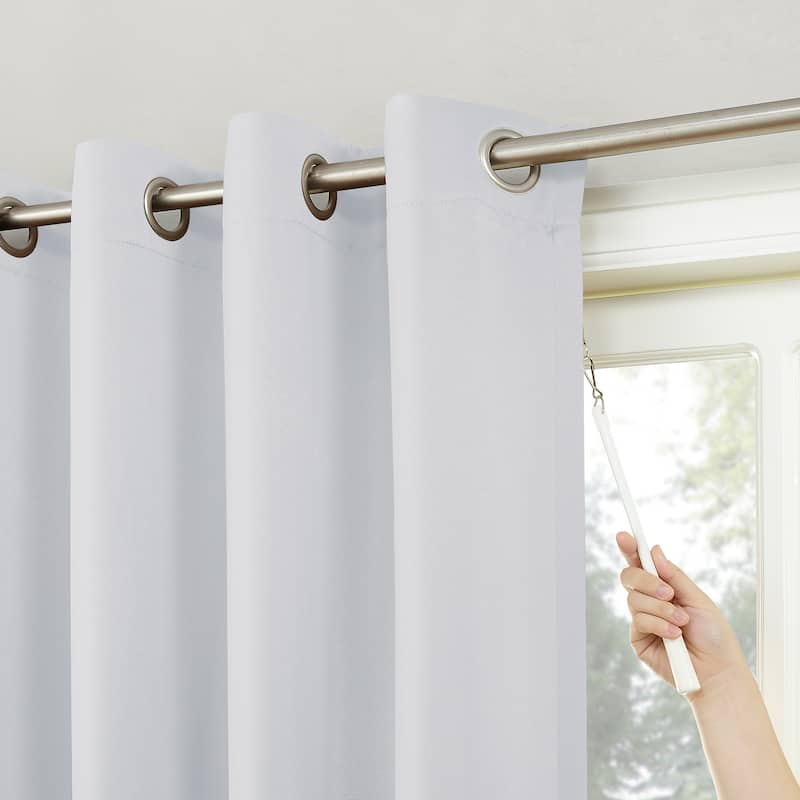 Sun Zero Hayden Patio Extra-Wide Blackout Grommet Sliding Patio Door Curtain Panel, Single Panel