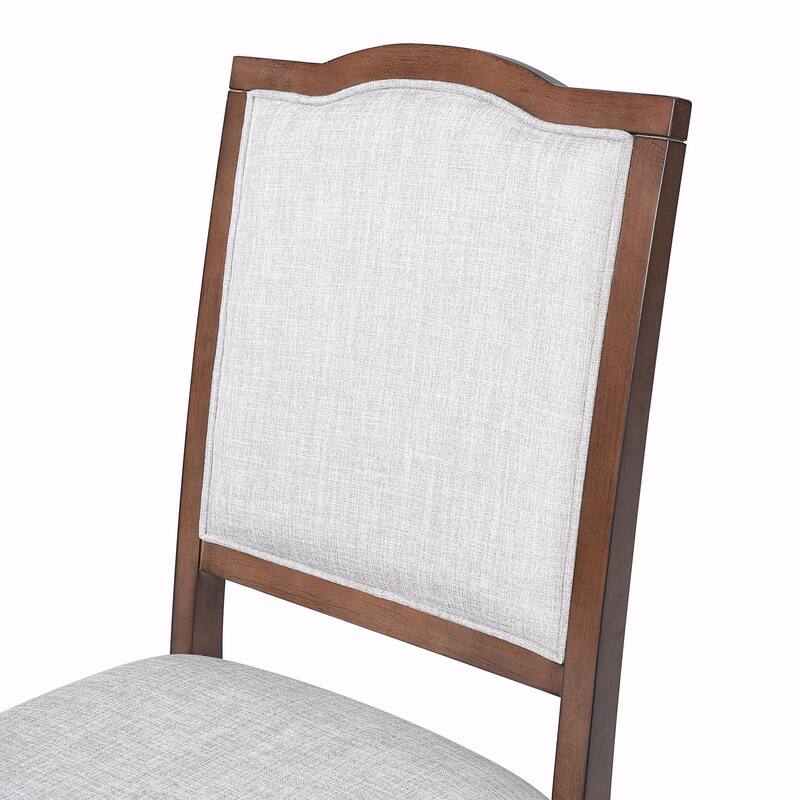 ​Mid-Century Modern Dining Chairs - Set of 4 - Linen Upholstery