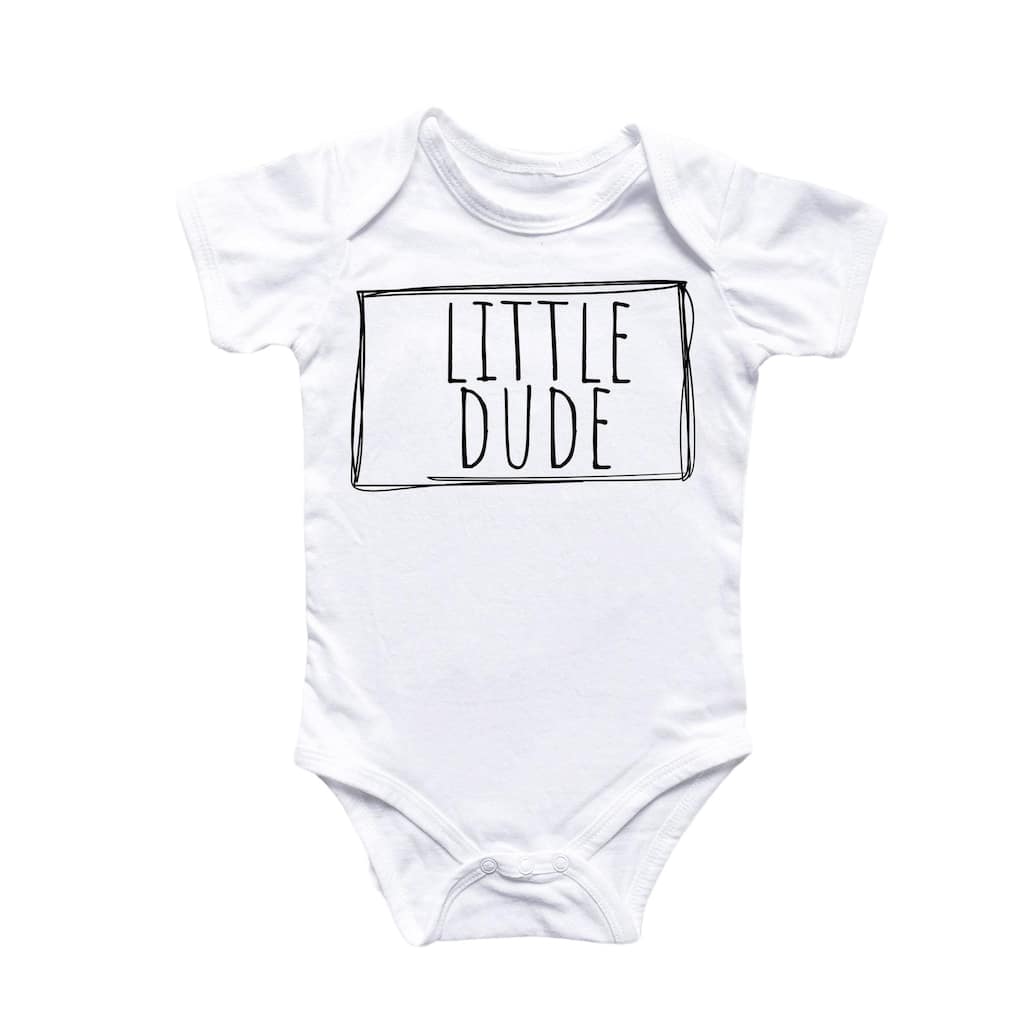 Little Dude - Baby Boy Girl Clothes Infant Bodysuit Funny Cute Newborn