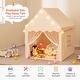 preview thumbnail 7 of 8, Gymax Kids Playhouse Tent Large Castle Fairy Tent w/ Star Lights Mat