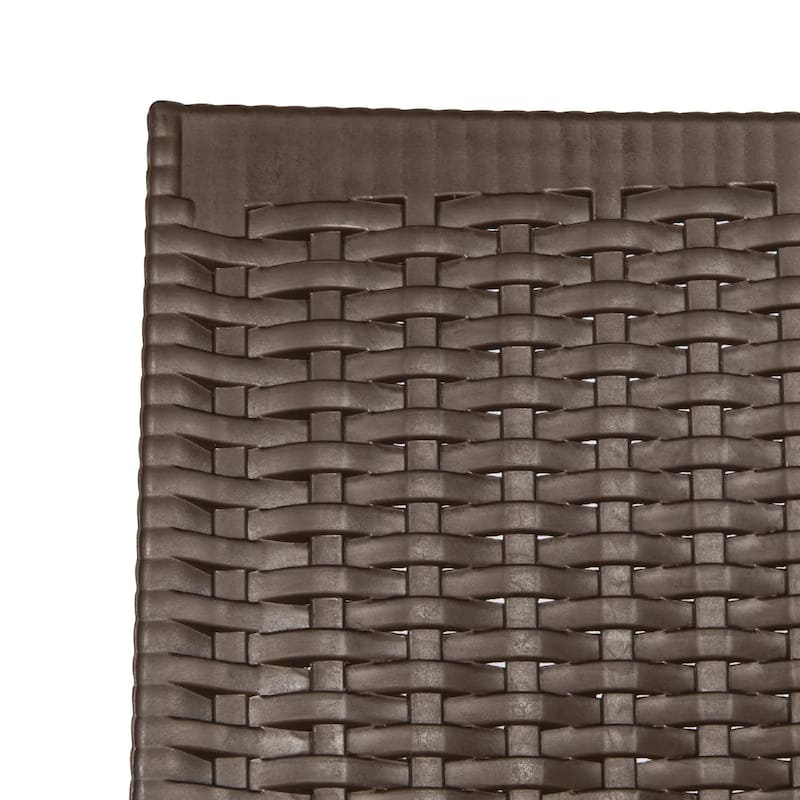 Mace Polypropylene Stackable Armrest Patio Dining Chair with Woven Design for Outdoor Dining Patio Indoor Gatherings