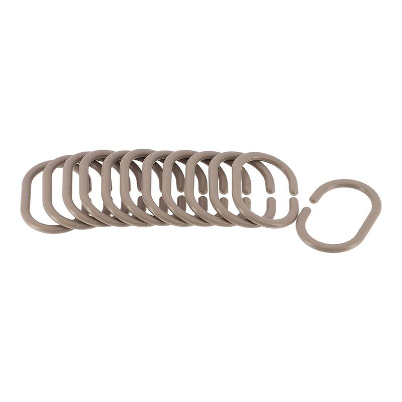 Evideco Shower Curtain Rings Plastic Hooks (Set of 12)